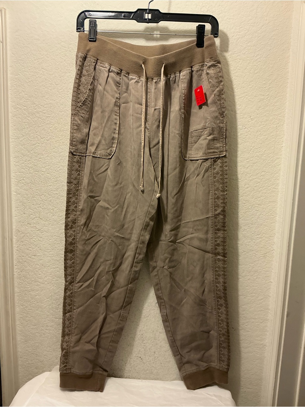Sundance Taupe Drawstring Jogger Pants